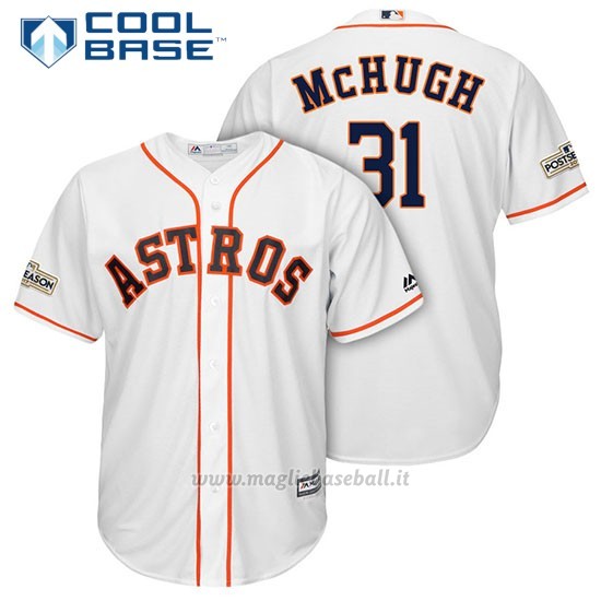 Maglia Baseball Uomo Houston Astros 2017 Postseason Collin Mchugh Bianco Cool Base